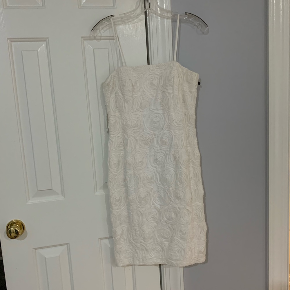 Calvin Klein white rose dress